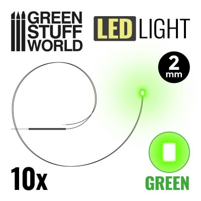 LED LIGHTS 2mm - GREEN ( 10 PCS ) - GREEN STUFF 1413